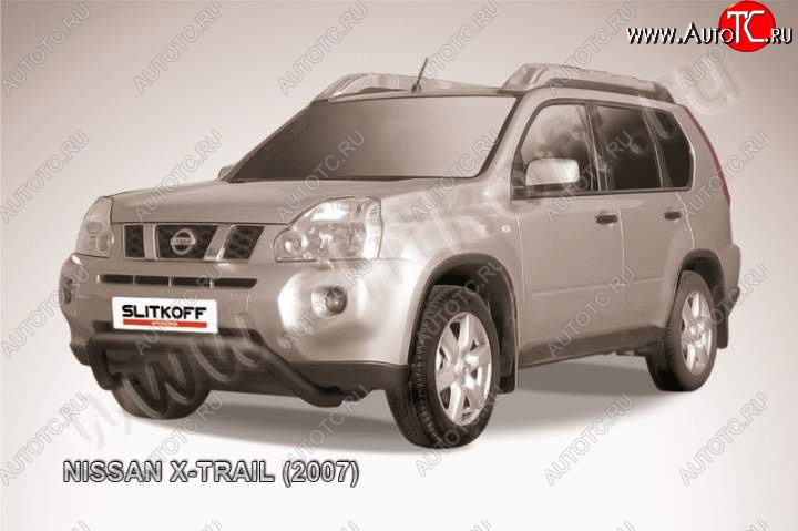 22 999 р. Кенгурятник d76 низкий мини Nissan X-trail 2 T31 дорестайлинг (2007-2011) (Цвет: серебристый)  с доставкой в г. Горно‑Алтайск