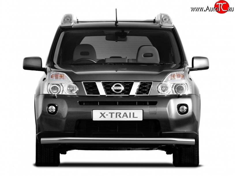 6 399 р. Одинарная защита переднего бампера диаметром 63 мм Petroil Tuning Nissan X-trail 2 T31 дорестайлинг (2007-2011)  с доставкой в г. Горно‑Алтайск