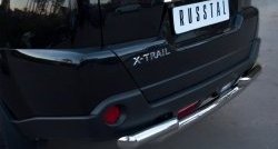 18 649 р. Защита заднего бампера (2 трубы Ø63, нержавейка) SLITKOFF Nissan X-trail 2 T31 рестайлинг (2010-2015)  с доставкой в г. Горно‑Алтайск. Увеличить фотографию 2