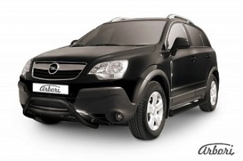 13 679 р. Защита переднего бампера Arbori (низкая, черная, 1 труба d57 mm). Opel Antara (2006-2010)  с доставкой в г. Горно‑Алтайск. Увеличить фотографию 1