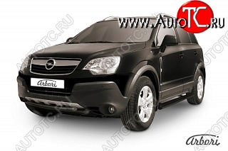 7 703 р. Защита переднего бампера Arbori (черная, 2 трубы d57 и 57 mm) Opel Antara (2006-2010)  с доставкой в г. Горно‑Алтайск