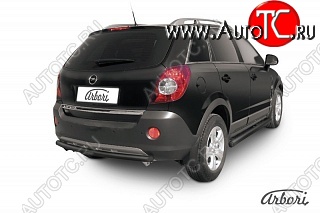 5 399 р. Защита заднего бампера Arbori (черная, 1 труба d57 mm). Opel Antara (2006-2010)  с доставкой в г. Горно‑Алтайск