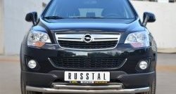 14 749 р. Защита переднего бампера (2 трубыØ63 и 42 мм, нержавейка) SLITKOFF  Opel Antara (2010-2015) рестайлинг  с доставкой в г. Горно‑Алтайск. Увеличить фотографию 2