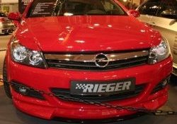 5 699 р. Накладка на передний бампер Rieger Opel Astra H GTC хэтчбек 3 дв. дорестайлинг (2004-2006) (Неокрашенная)  с доставкой в г. Горно‑Алтайск. Увеличить фотографию 3