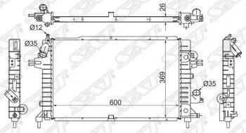 Радиатор двигателя (пластинчатый, 1.3TD/1.7TD/1.9TD, МКПП) SAT Opel Astra H GTC хэтчбек 3 дв. дорестайлинг (2004-2006)