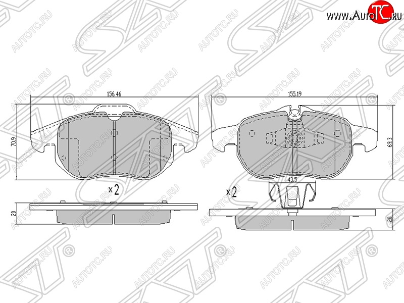 1 499 р. Колодки тормозные SAT (передние)  Opel Astra (H,  H GTC), Signum, Vectra (C), Zafira (В)  с доставкой в г. Горно‑Алтайск