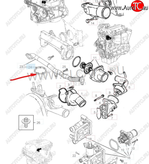 133 р. Уплотнительное кольцо маслопровода GM (дв. Z16XEP, к корпусу масляного фильтра) Opel Astra H GTC хэтчбек 3 дв. дорестайлинг (2004-2006)  с доставкой в г. Горно‑Алтайск