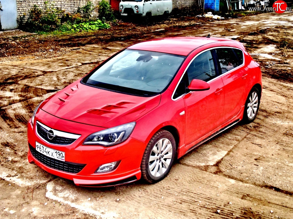 15 199 р. Пластиковый капот Sport Opel Astra J хэтчбек 5 дв. дорестайлинг (2009-2012) (Неокрашенный)  с доставкой в г. Горно‑Алтайск