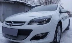 1 539 р. Сетка на бампер Russtal (хром) Opel Astra J хэтчбек 5 дв.  рестайлинг (2012-2017)  с доставкой в г. Горно‑Алтайск. Увеличить фотографию 3