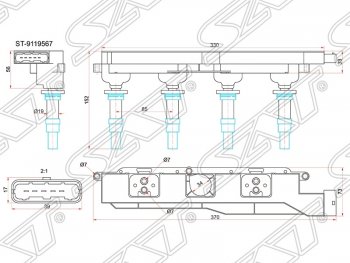 Катушка зажигания SAT (модуль)  Astra ( G,  H,  H GTC), Corsa  C, Vectra  C