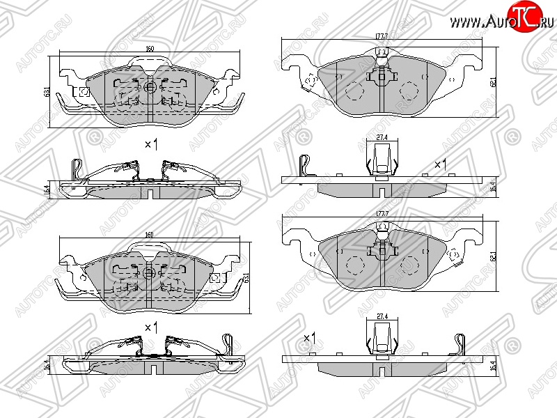 1 299 р. Колодки тормозные SAT (передние)  Opel Astra ( G,  H,  H GTC) - Zafira  A  с доставкой в г. Горно‑Алтайск