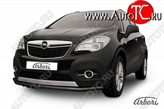 6 389 р. Защита переднего бампера Arbori (черная, 1 труба d57 mm). Opel Mokka  дорестайлинг (2012-2016)  с доставкой в г. Горно‑Алтайск