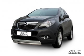 11 159 р. Защита переднего бампера Arbori (короткая, нержавейка, 1 труба d57 mm). Opel Mokka  дорестайлинг (2012-2016)  с доставкой в г. Горно‑Алтайск. Увеличить фотографию 2