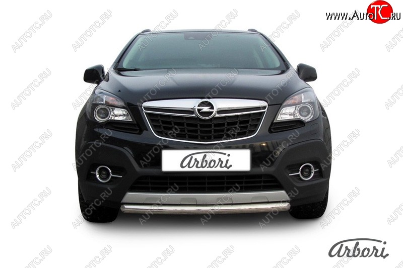 11 159 р. Защита переднего бампера Arbori (короткая, нержавейка, 1 труба d57 mm). Opel Mokka  дорестайлинг (2012-2016)  с доставкой в г. Горно‑Алтайск