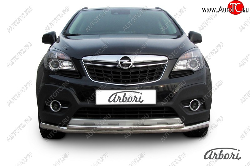 14 363 р. Защита переднего бампера Arbori (нержавейка, 2 трубы d57 и 42 mm) Opel Mokka  дорестайлинг (2012-2016)  с доставкой в г. Горно‑Алтайск