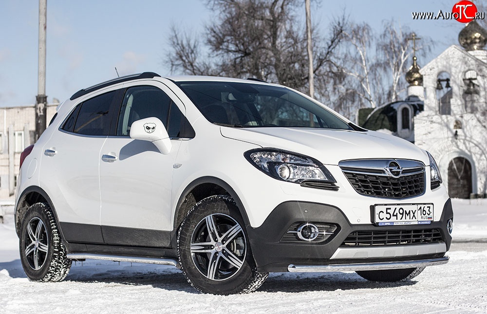 8 099 р. Одинарная защита переднего бампера диаметром 51 мм Petroil Tuning Opel Mokka  дорестайлинг (2012-2016) (привод: передний)  с доставкой в г. Горно‑Алтайск