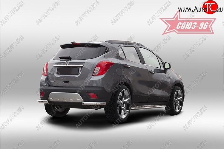 10 574 р. Защита заднего бампера из боковых уголков Souz-96 (d60) Opel Mokka  дорестайлинг (2012-2016)  с доставкой в г. Горно‑Алтайск