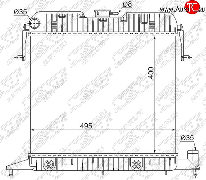 12 399 р. Радиатор двигателя (пластинчатый, 1.8/2.0, АКПП) SAT Opel Omega A универсал (1986-1994)  с доставкой в г. Горно‑Алтайск
