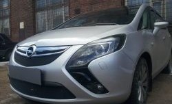 1 469 р. Нижняя сетка на бампер Russtal (черная)  Opel Zafira  С (2011-2016) дорестайлинг  с доставкой в г. Горно‑Алтайск. Увеличить фотографию 3