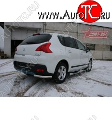 7 919 р. Защита задняя d60 уголки одинарные Souz-96 Peugeot 3008 дорестайлинг (2009-2013)  с доставкой в г. Горно‑Алтайск