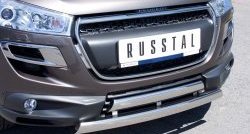 22 299 р. Защита переднего бампера (2 трубыØ75х42 мм, нержавейка) Russtal Peugeot 4008 (2012-2017)  с доставкой в г. Горно‑Алтайск. Увеличить фотографию 2