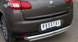 12 799 р. Защита заднего бампера (Ø76 и 42 мм, нержавейка) SLITKOFF  Peugeot 4008 (2012-2017) (с короткой нижней трубой)  с доставкой в г. Горно‑Алтайск. Увеличить фотографию 3