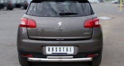 14 399 р. Защита заднего бампера (Ø76 и 42 мм, нержавейка) SLITKOFF Peugeot 4008 (2012-2017) (с короткой верхней трубой)  с доставкой в г. Горно‑Алтайск. Увеличить фотографию 2