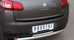 14 399 р. Защита заднего бампера (Ø76 и 42 мм, нержавейка) SLITKOFF Peugeot 4008 (2012-2017) (с короткой верхней трубой)  с доставкой в г. Горно‑Алтайск. Увеличить фотографию 3