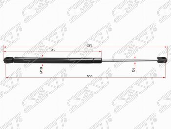 519 р. Газовый упор крышки багажника SAT Peugeot 407 седан (2004-2010)  с доставкой в г. Горно‑Алтайск. Увеличить фотографию 1