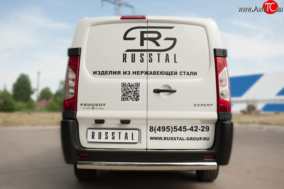 17 999 р. Защита заднего бампера (Ø75x42 мм, нержавейка) Russtal Peugeot Expert G9 минивэн дорестайлинг (2007-2013)  с доставкой в г. Горно‑Алтайск