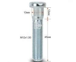 Забивная шпилька 45 мм ступицы Вектор M12 1.5 45 JAC S5 рестайлинг (2017-2022) 