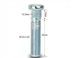 Забивная шпилька 42 мм ступицы Вектор M12x1.5x42 Oshan X7 (2019-2022) 