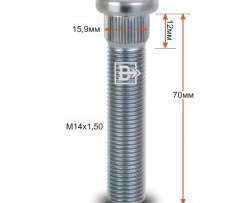 Забивная шпилька 58 мм ступицы Вектор M14 1.5 58 Cadillac Escalade GMT 1XX   (2020-2022) 