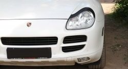 1 599 р. Реснички на фары RA Porsche Cayenne 955 (2002-2006) (Неокрашенные)  с доставкой в г. Горно‑Алтайск. Увеличить фотографию 5