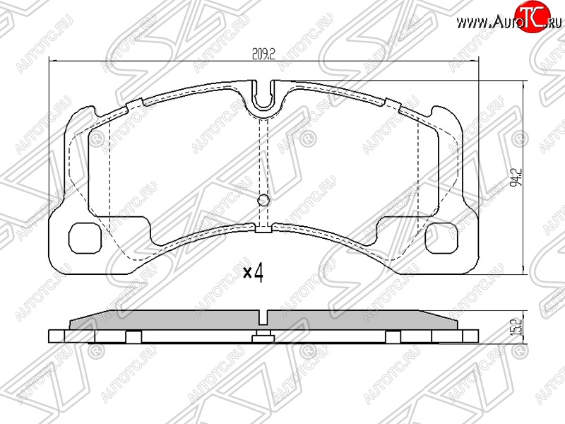 2 299 р. Колодки тормозные SAT (передние)  Porsche Cayenne ( 955,  957,  958) (2002-2014), Porsche Panamera  970 (2009-2013), Volkswagen Touareg ( GP,  NF) (2002-2014)  с доставкой в г. Горно‑Алтайск