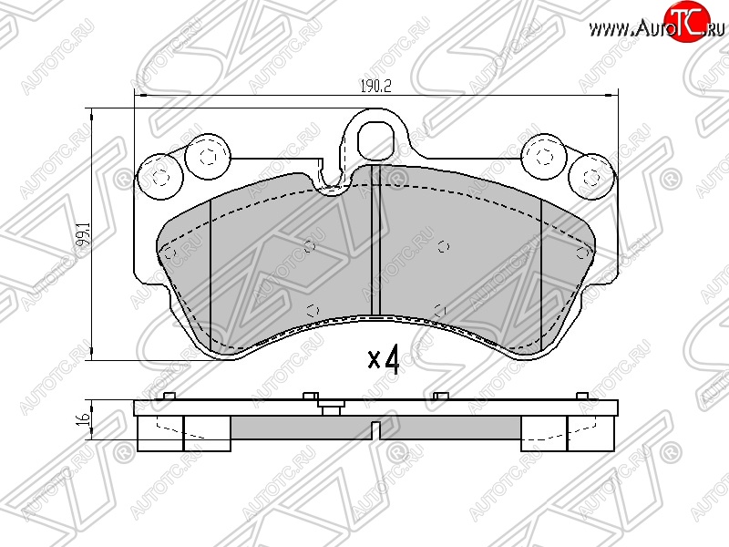 2 189 р. Колодки тормозные SAT (передние) Porsche Cayenne 955 (2002-2006)  с доставкой в г. Горно‑Алтайск