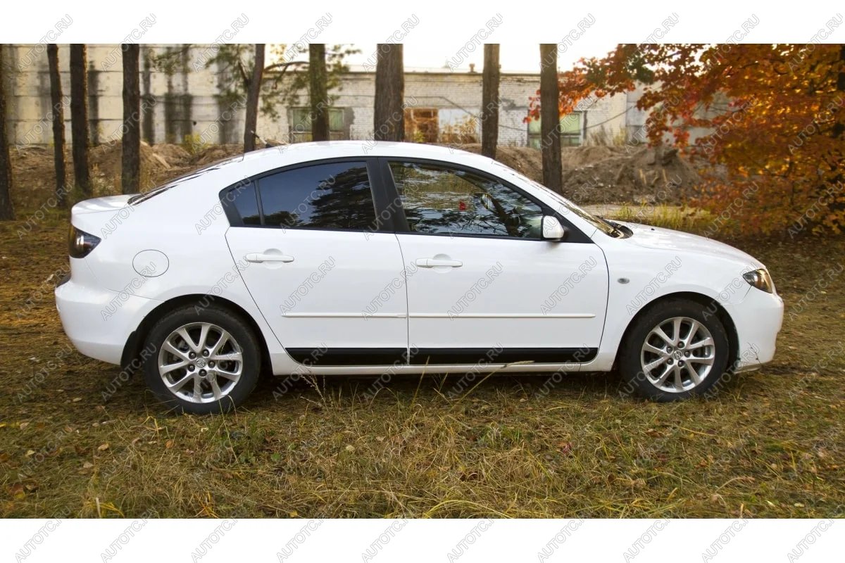 789 р. Молдинг двери RA (задний левый)  Mazda 3/Axela  BK (2003-2009) дорестайлинг седан, рестайлинг седан (Поверхность шагрень)  с доставкой в г. Горно‑Алтайск