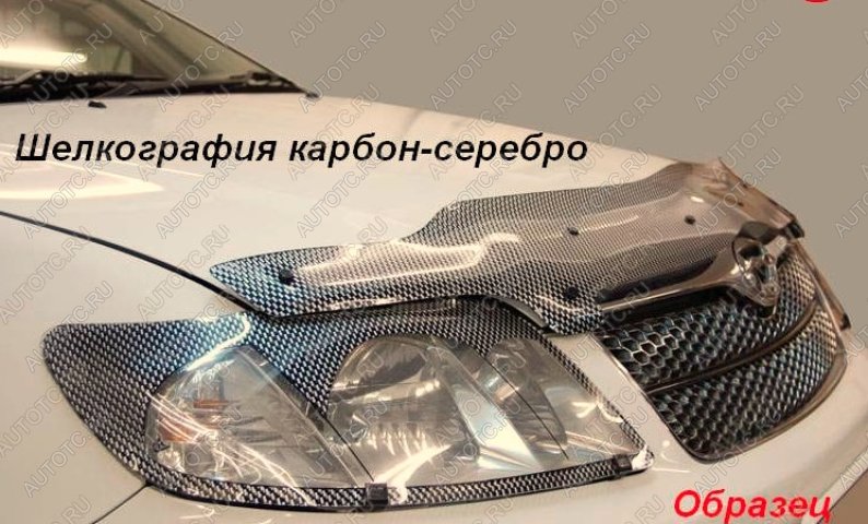 2 599 р. Дефлектор капота CA-Plastiс  Toyota Ipsum  ACM20 (2001-2003) дорестайлинг (серия Шелкография карбон-серебро)  с доставкой в г. Горно‑Алтайск