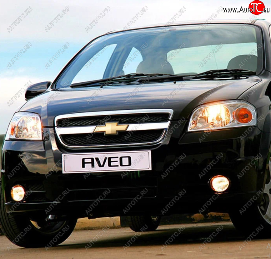 2 399 р. Бампер передний (с отверстиями под ПТФ) GAMMA  Chevrolet Aveo  T250 (2006-2011) седан рестайлинг (Неокрашенный)  с доставкой в г. Горно‑Алтайск