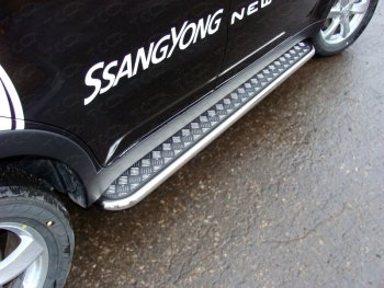 Пороги с площадкой 42,4 мм ТСС Тюнинг SSANGYONG (Ссан) Actyon (Актион) (2013-2021) рестайлинг ()