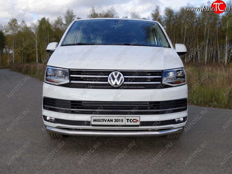 21 799 р. Защита переднего бампера нижняя d60,3 мм ТСС Тюнинг Volkswagen Transporter T6 дорестайлинг (2015-2019) (нержавейка)  с доставкой в г. Горно‑Алтайск