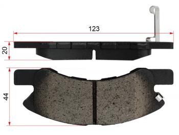 Колодки тормозные перед (123х44х20 мм) SAT Mitsubishi Minica H4 хэтчбэк 3 дв. рестайлинг (2000-2011)