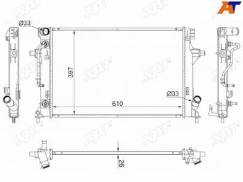 7 199 р. Радиатор охлаждающей жидкости SAT Hyundai Elantra AD дорестайлинг (2016-2019)  с доставкой в г. Горно‑Алтайск. Увеличить фотографию 1