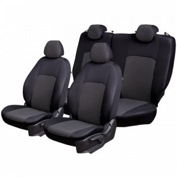 5 949 р. Комплект чехлов для сидений (РЗСиС 60/40 2Г Жаккард) ДУБЛИН Lord Autofashion  Лада Гранта Кросс  2194 (2018-2025) универсал (черный, вставка Прямоугольник черная)  с доставкой в г. Горно‑Алтайск. Увеличить фотографию 2