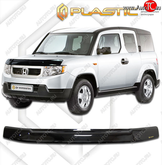 1 999 р. Дефлектор капота CA-Plastic  Honda Element  1 (2008-2011) YH 2-ой рестайлинг (classic черный, без надписи)  с доставкой в г. Горно‑Алтайск