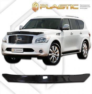 1 999 р. Дефлектор капота CA-Plastic  INFINITI QX56  Z62 (2010-2013) (cерия Сlassic черный, без надписи)  с доставкой в г. Горно‑Алтайск. Увеличить фотографию 1