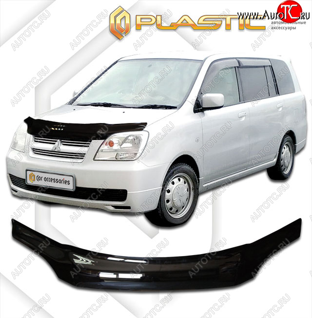 2 199 р. Дефлектор капота CA-Plastic  Mitsubishi Dion  CR6W,CR9W (2002-2006) рестайлинг (classic черный, без надписи)  с доставкой в г. Горно‑Алтайск