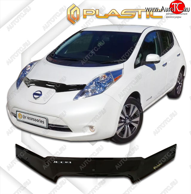 1 899 р. Дефлектор капота CA-Plastic  Nissan Leaf  1 (ZE0) (2009-2017) (classic черный, без надписи)  с доставкой в г. Горно‑Алтайск