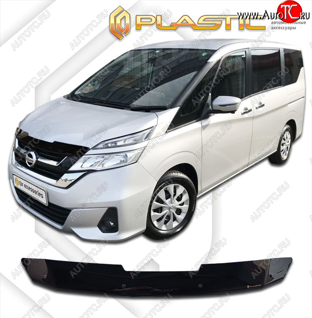 1 839 р. Дефлектор капота CA-Plastic  Nissan Serena  C27 (2016-2019) минивэн дорестайлинг (classic черный, без надписи)  с доставкой в г. Горно‑Алтайск