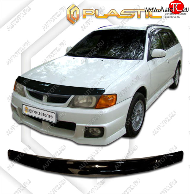 1 899 р. Дефлектор капота CA-Plastic  Nissan Wingroad  2 Y11 (1999-2001) дорестайлинг универсал (classic черный, без надписи)  с доставкой в г. Горно‑Алтайск